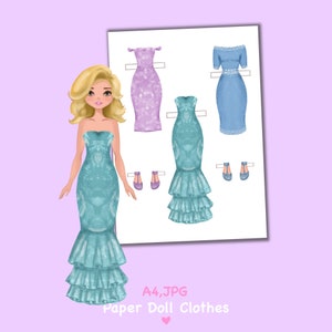 Paper Doll Printable With Clothes. PDF. Digital Download. Fashion Girl ...