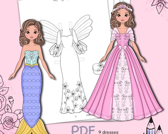 Printable Mermaid Bundle With Paper Dolls, Outfits and Accessories, Digital  Download, Crafts for Kids, Dress Up - Etsy