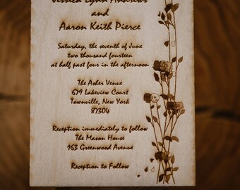 wooden invitations etsy