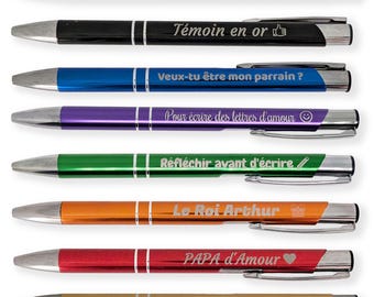 Individually personalized ballpoint pen in anodized aluminum – a customizable gift for all occasions