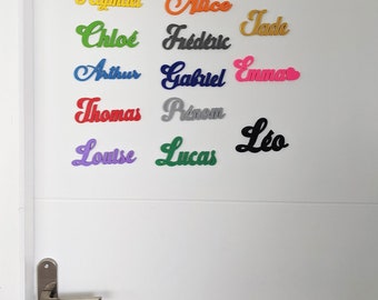 Personalized door plaque with 3D first name, decoration for child or baby room, birth gift, wedding decoration