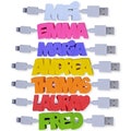 Mark your USB cables so you don't lose them anymore - Original gift idea - clip for all types of cables - fixed with 2 screws so reusable