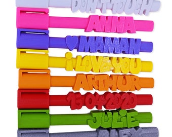 Bolígrafo personalizado con nombre o texto en 3D, regalo original de útiles escolares para estudiantes y adolescentes.