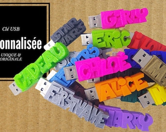 Personalised USB Sticks with Name, Date, Message - 32 GB - USB 3.0 - 15 Colors for an Original Gift