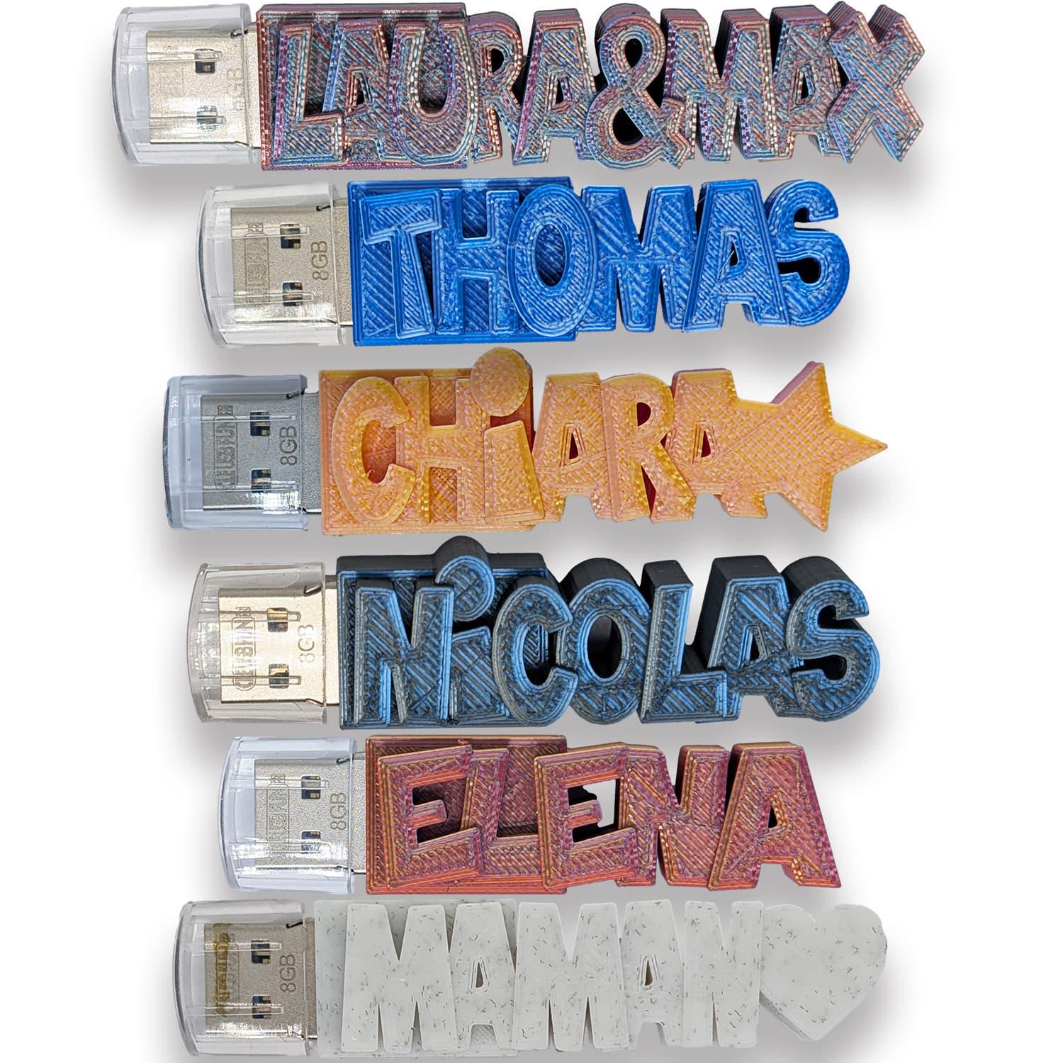 Customizable Multi-color USB Flash Drive With Your 3D Text | Fast USB 3 ...