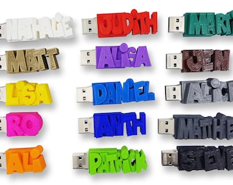 Personalised USB Sticks with Name, Date, Message - 32 GB - USB 3.0 - 15 Colors for an Original Gift