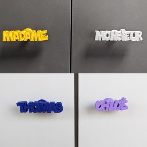 Poignée de porte darmoire personnalisée avec prénom, boutons de tiroirs avec lettres mots personnalisables, patère originale image 3