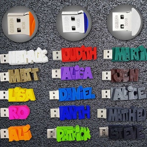 Personalised USB Sticks with Name, Date, Message - 8GB to 128GB - USB 3.0 - 15 Colors for an Original Gift