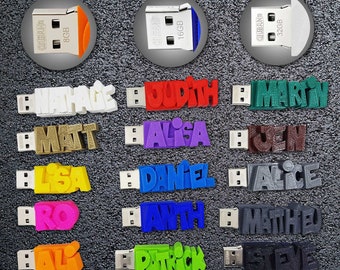 Personalised USB Sticks with Name, Date, Message - 8GB to 128GB - USB 3.0 - 15 Colors for an Original Gift