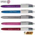 Personalized BIC 4 Colours Brilliant Pen - Ideal Gift for the Office, School... - 4 Inks, Metallic Barrel, Personalized Engraving product logo