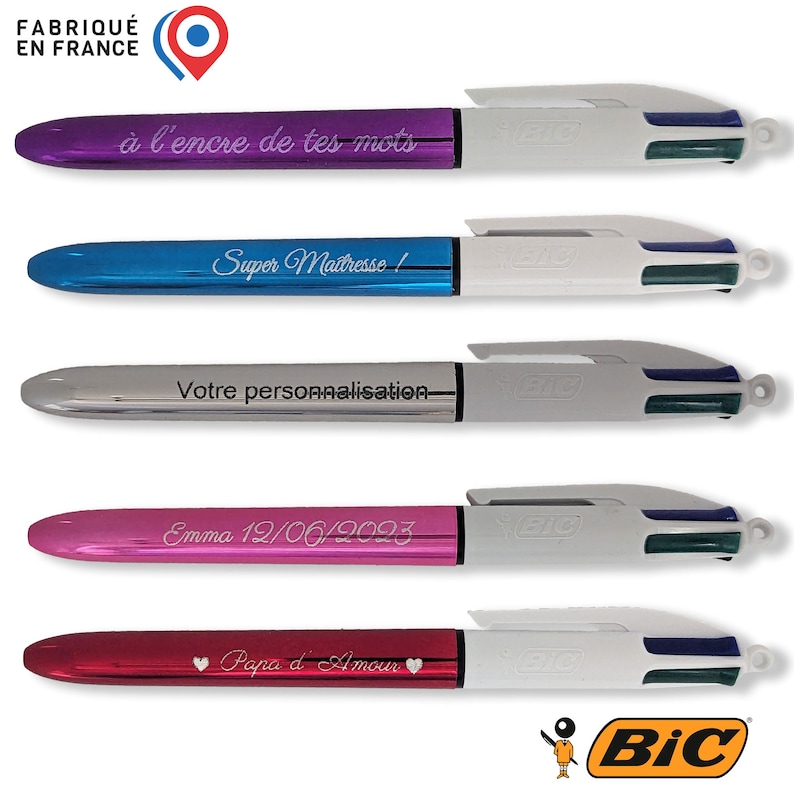 stylo bic 4 couleur personnalisé