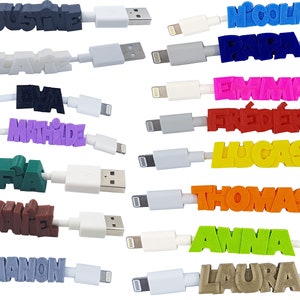 KDO 3D - Câble Usb personnalisable (1,5 mètres blanc) - Type-C, MFI lightning, Micro USB - Original - Ecologique - idéal en cadeau