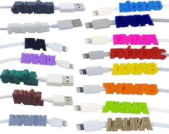 Customizable USB cable (1,5 meters / 4,9 feet) – Type C, MFI Lightning, Micro USB - 15 customizable colors – original  - ideal for a gift