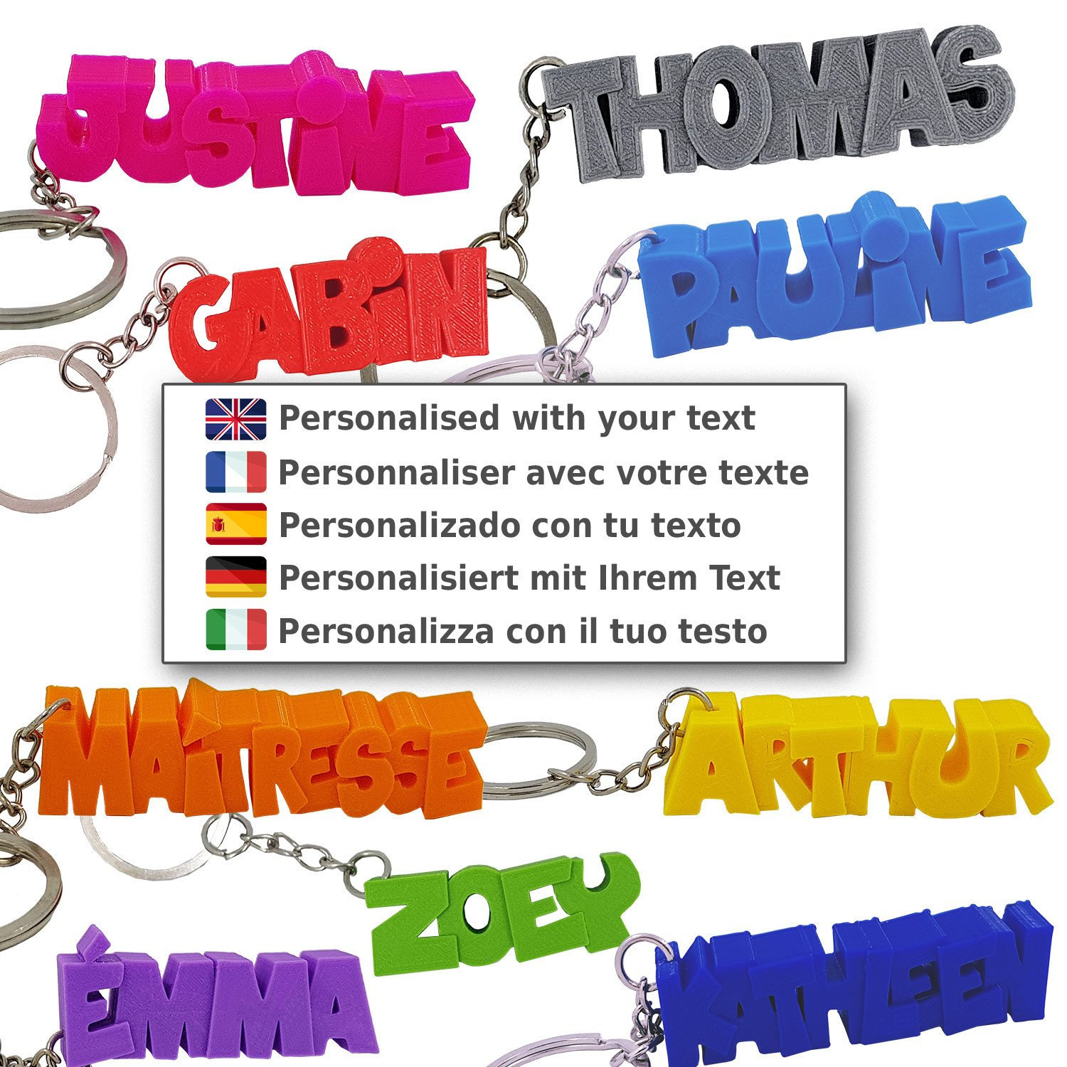 KDO 3D - Personalised key holder set to the unit - a first name - a d…