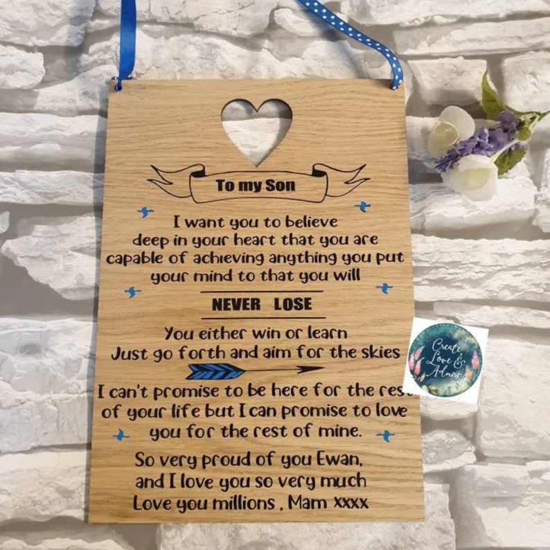 Mother to Son Poem Print Inspirational Gift for Son Birthday - Etsy