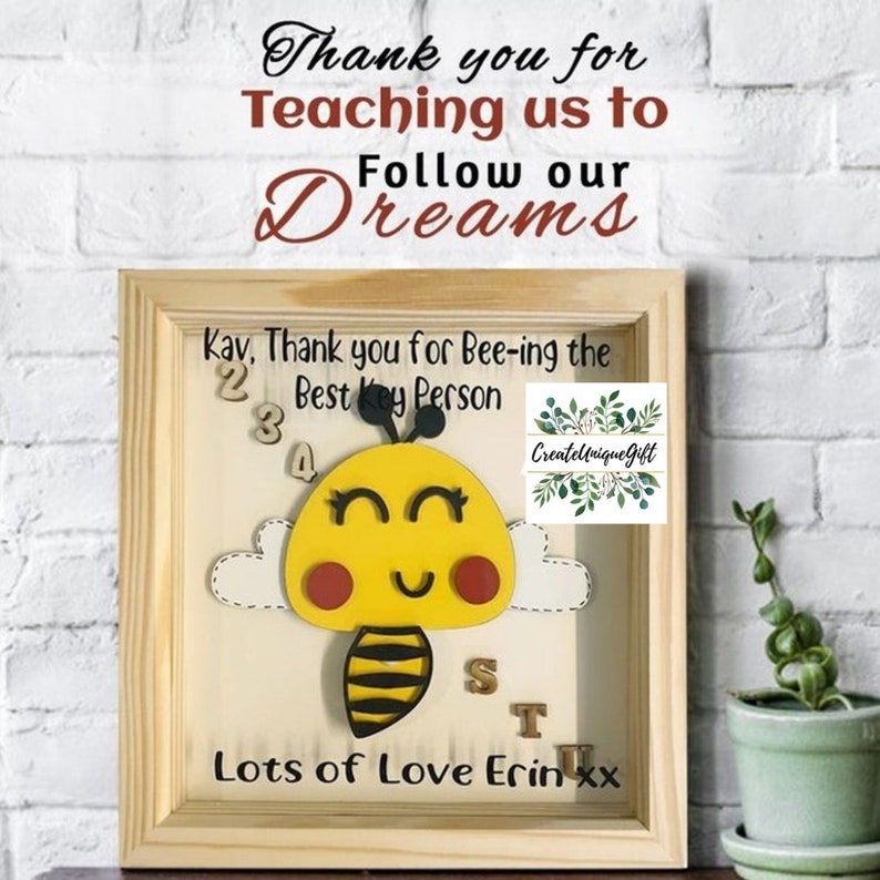 Nursery Teacher Gift Bumblebee Teacher Frame Thanks for Etsy UK