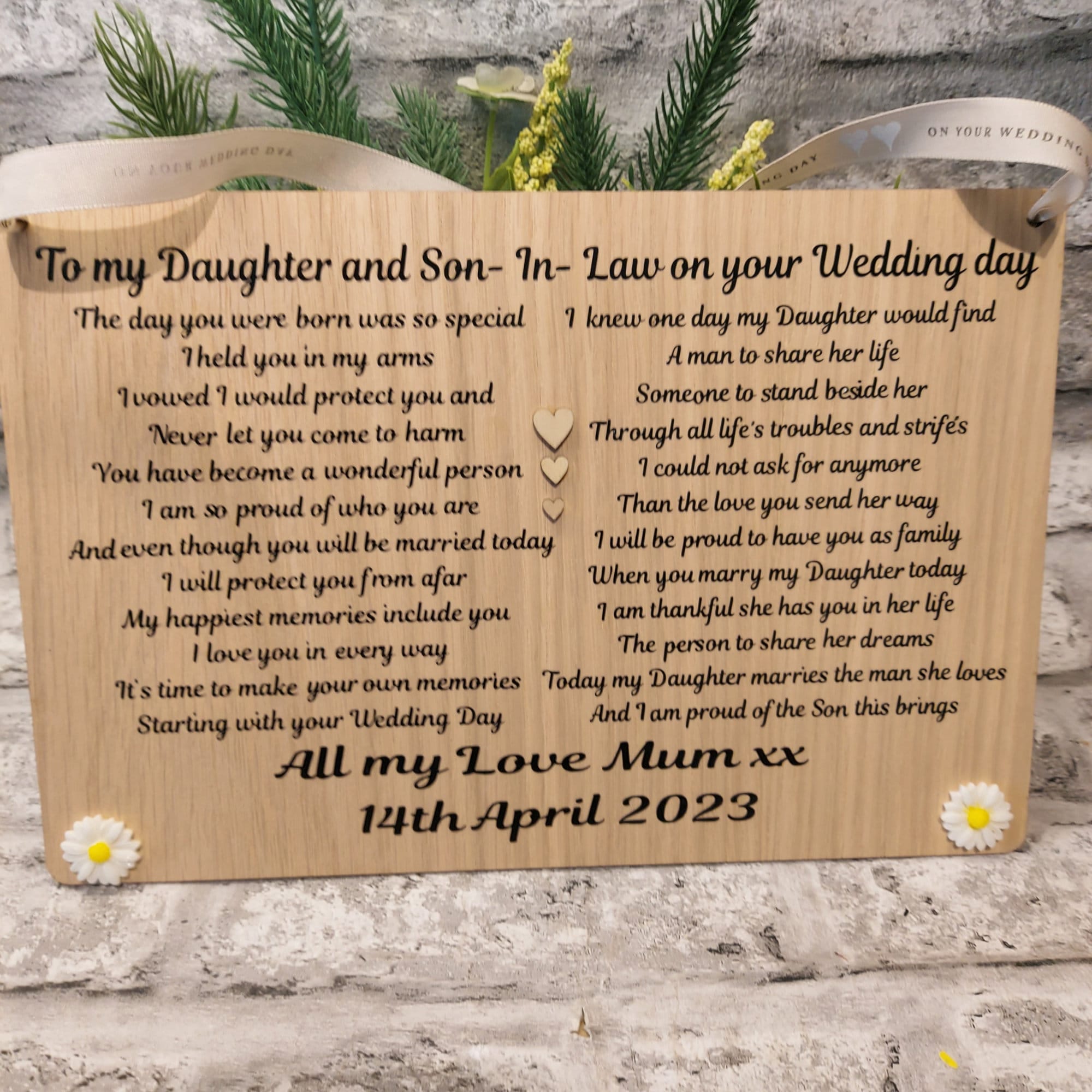 To My Daughter and Son in Law on Your Wedding photo