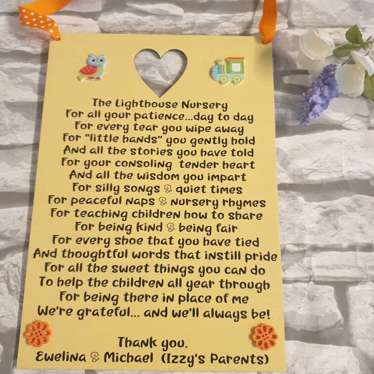 Personalized Leaving Nursery Gift Thank You Gift For Teacher Etsy