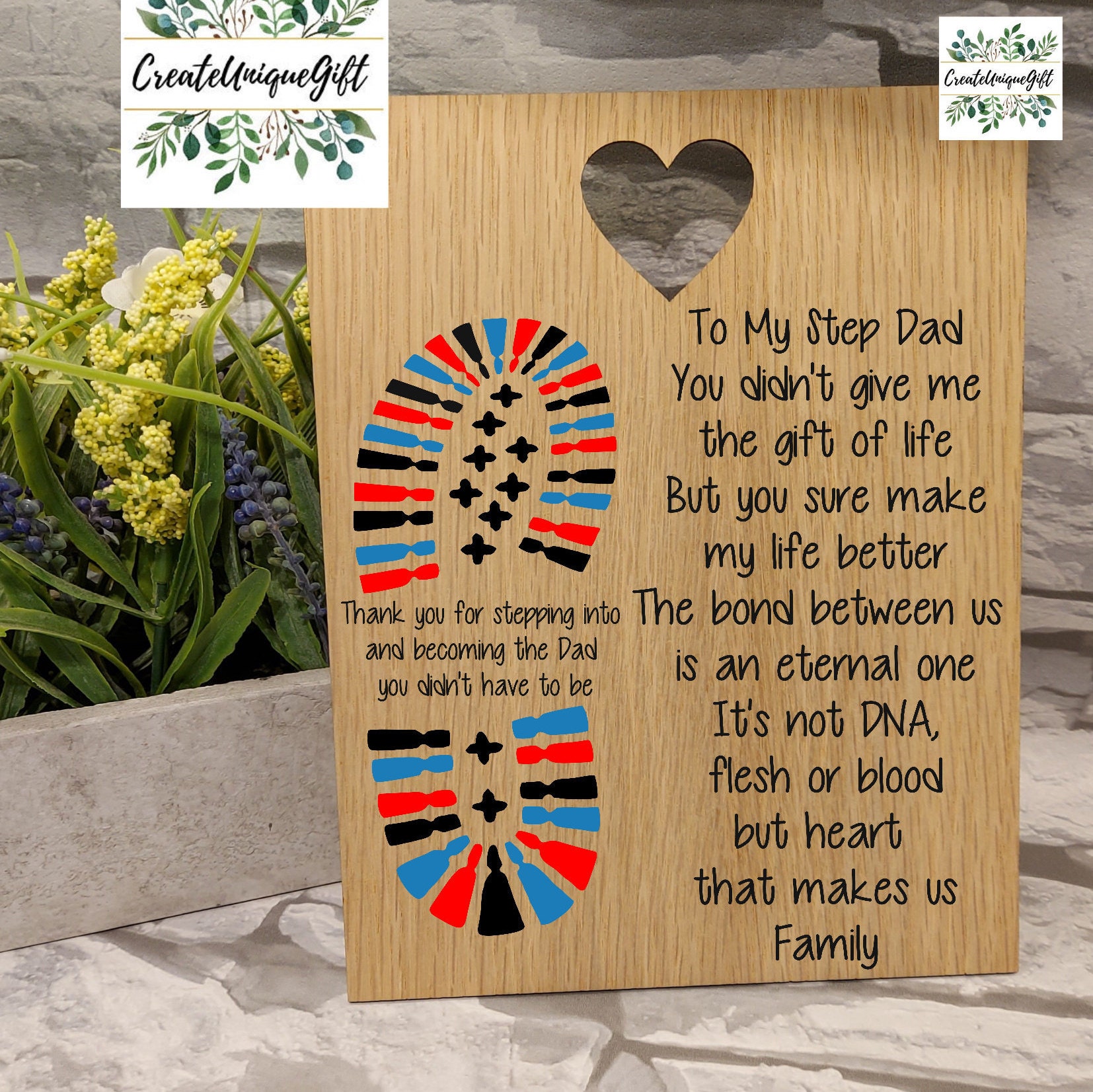 Step Dad Father's Day Thank You Poem Plaque Foster Dad Etsy