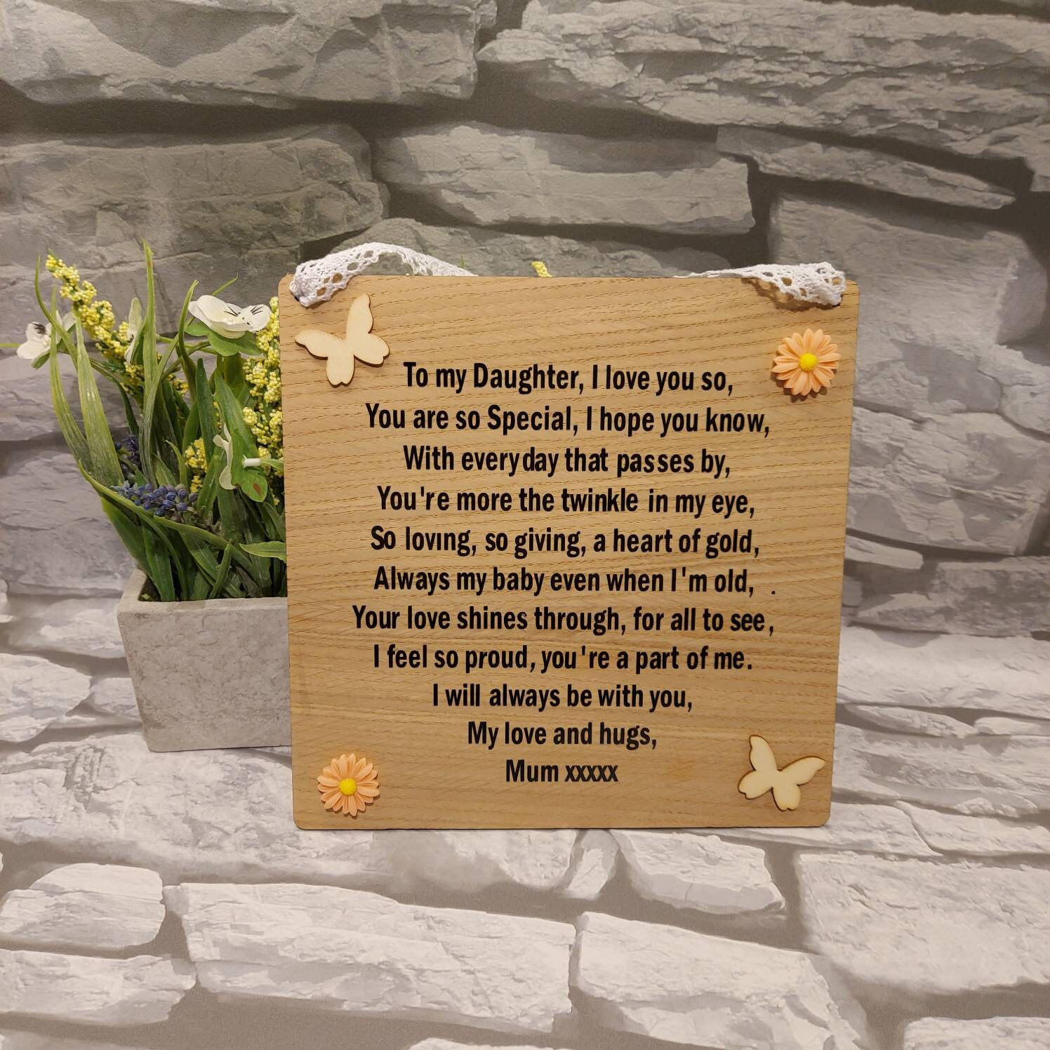 Love My Daughter Poem Proud Of You Graduation Gift Wedding Etsy