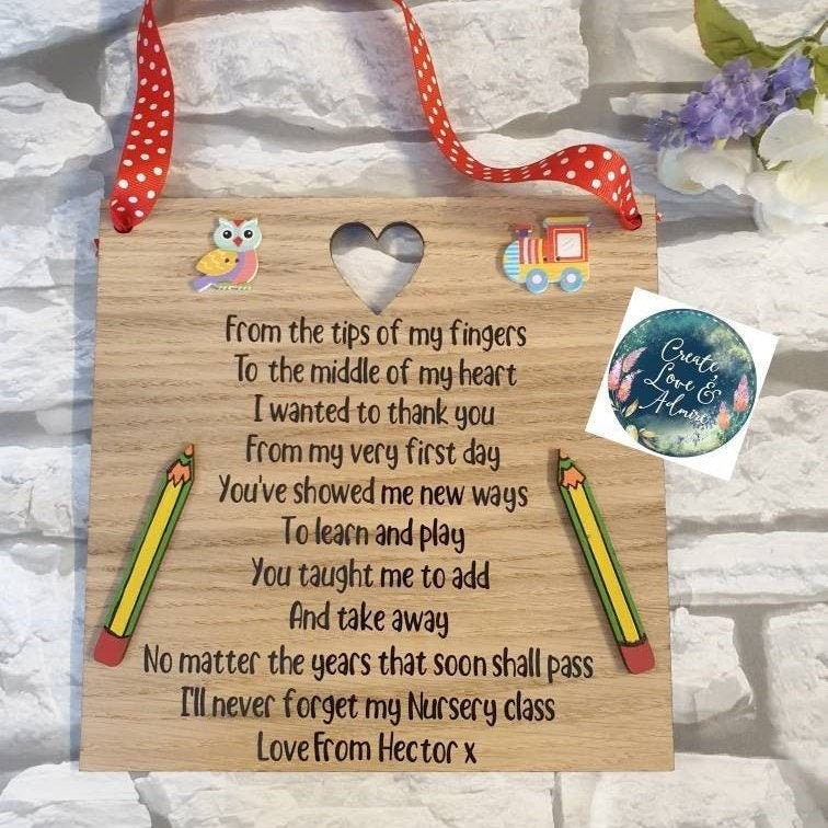 Personalised Leaving Nursery Gift Thank You Nursery Teacher Etsy