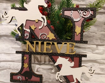 Kids Horse Bedroom Wall Art Personalized Barn Sign Horse Name Sign Girls Horse Nursery Decor
