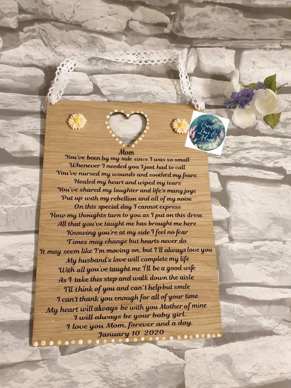 mother of the bride plaque