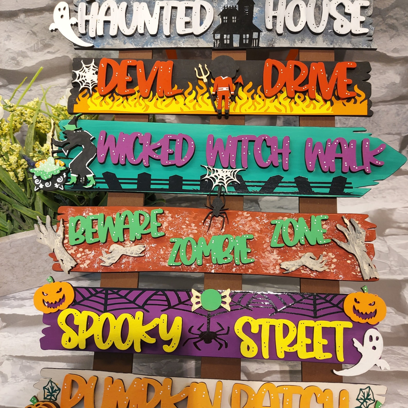 Halloween Directional Sign Pumpkin Patch Hanging Sign Spooky Etsy