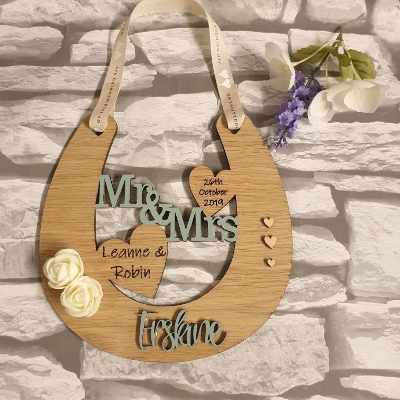 Personalisierte Hochzeit Hufeisen Viel Glück Etsy