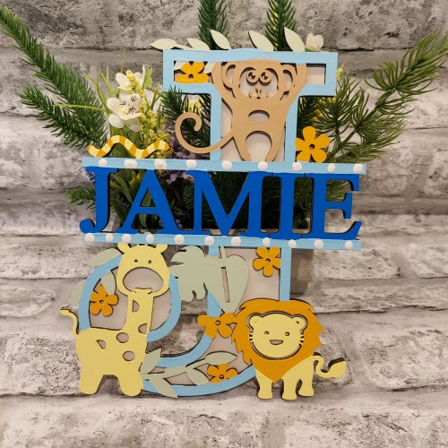 Jungle Nursery Personalised Name Plaque Safari Nursery Sign Etsy UK