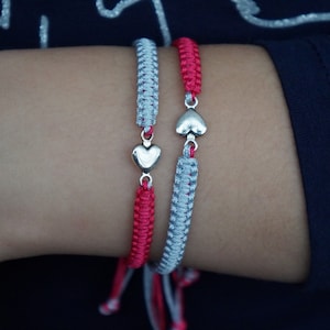 Macrame heart bracelets, Couples love bracelets, Friendship bracelets, Valentine's Day edition, Gift ideas for her, him, family and friends image 6