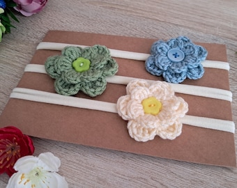 Mustard Floral Twist Headband: Stretchy Knit Turban - Etsy display picture 1