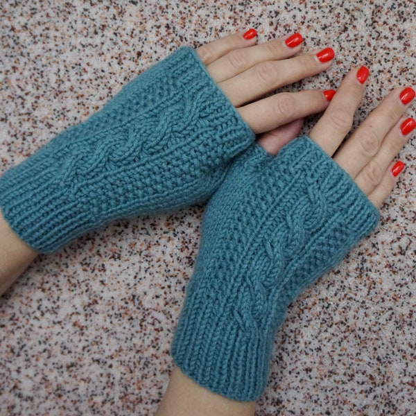 Hand knit womens mittens Hygge cozy knits Driving fingerless knit gloves Texting gloves Winter gloves Fingerless mitts