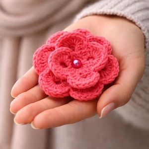 Flower pin brooch Handmade clothing accessories Floral boutonniere Rose pin crochet Choose your color Decorative brooch Gift for her