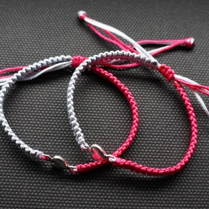 Bracelets coeur en macramé, Bracelets d'amour pour couples, Bracelets d'amitié, Édition Saint-Valentin, Idées cadeaux pour elle, lui, famille et amis image 4