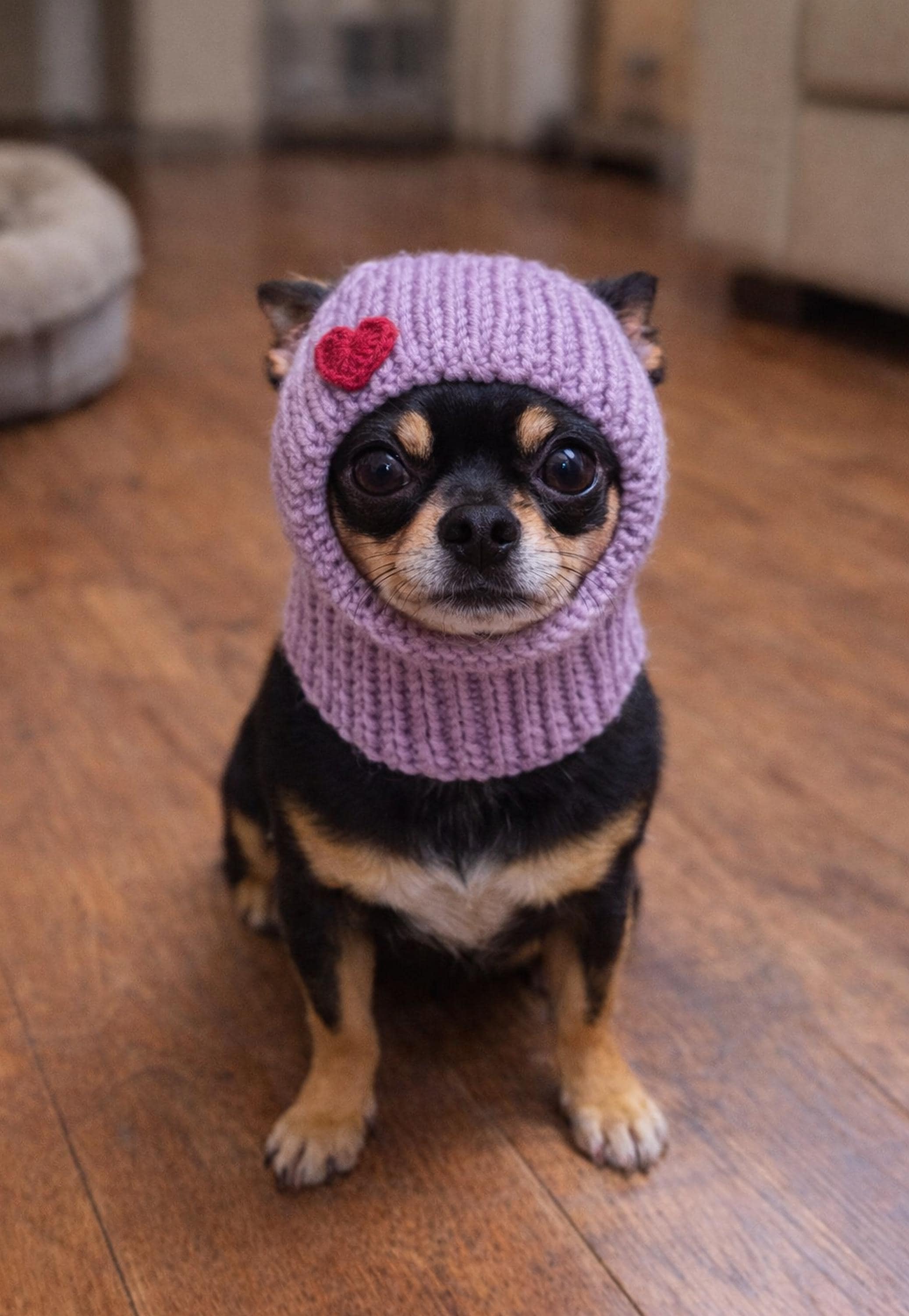 Ready to Ship Dog Snood – Knit Dog Head Scarf With Ear Holes