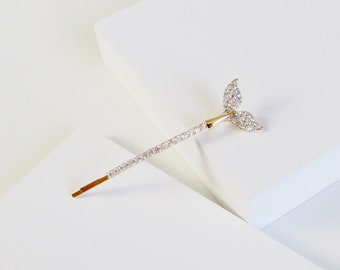 Unique Crystal 14k Gold Plated Bobby Pin, Hair Accessories, Gold Hair Pin, Gold Barrette, Crystals Bobby Pin