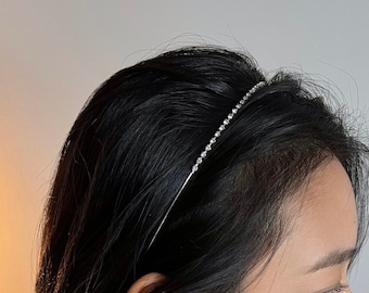 Dainty Sparkled Crystals Silver Headband, Hair Jewelry, Hair Accessories, Bridal Headband, Crystal Headband, Wedding Headband