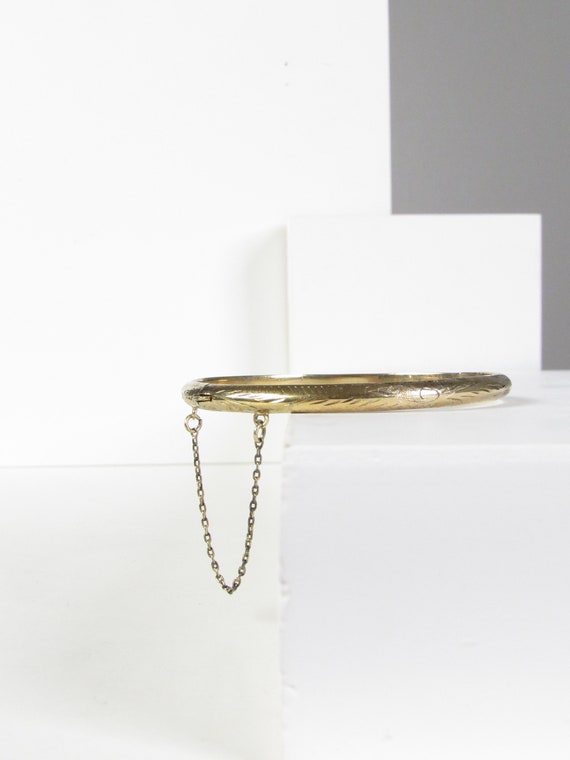Etched Gold Vermeil 925 Sterling Silver Bangle Bra