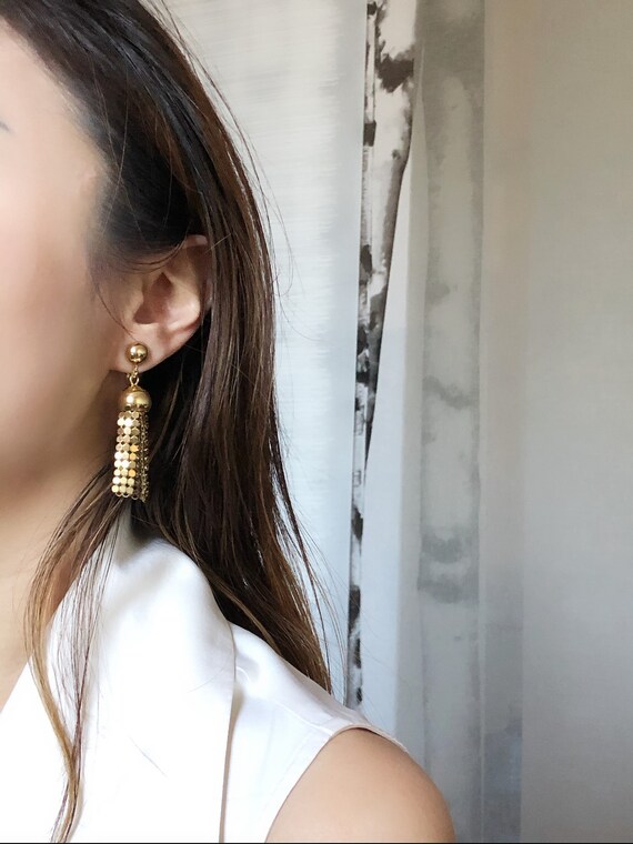 Circle Tassel Gold Dangle Earrings,Vintage Gold Ea