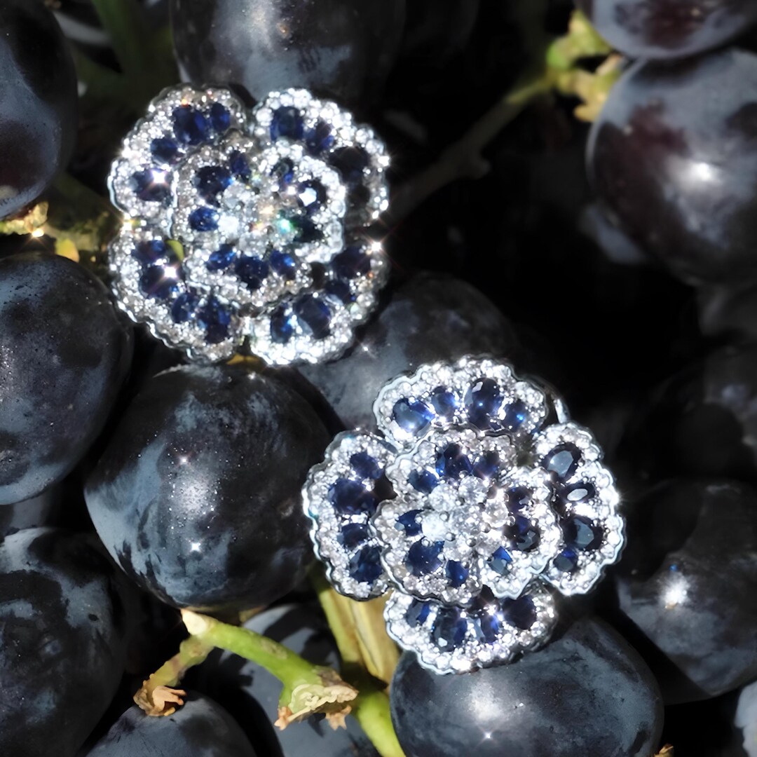 Vintage French-inspired Small-batch Artisanal Earrings With Diamonds ...