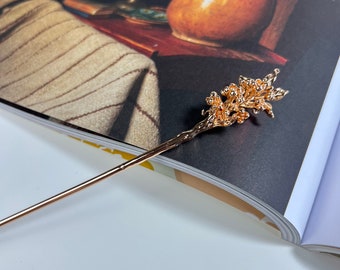 Lilac Flower Garden Gold Hair Stick, Gold Hair Jewelry, Gold Hair Accessories, Gold Hair Pin, Floral Hair Stick, Wedding Hair Accessories