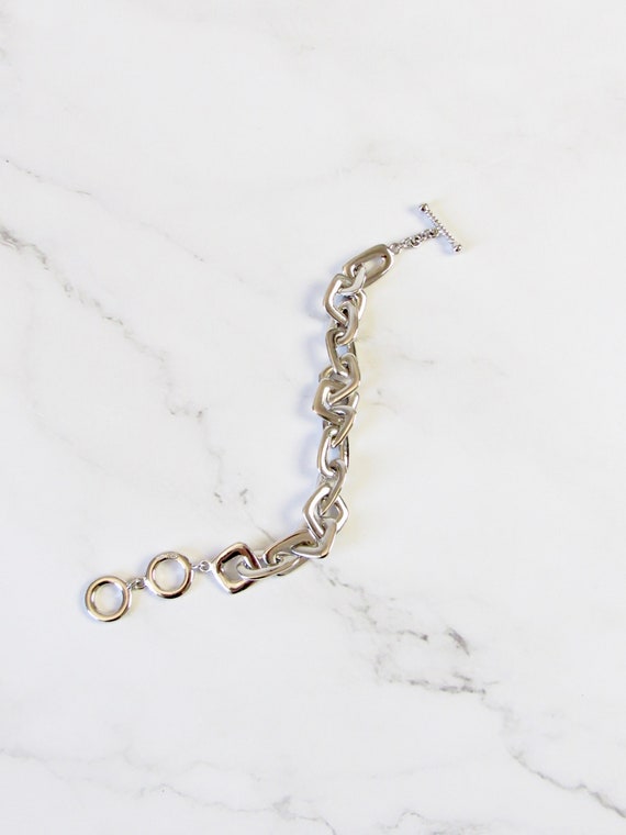 Silver Chain Bracelet, Vintage Silver Bracelet, S… - image 3