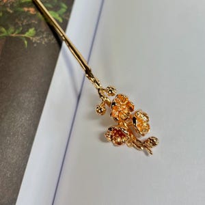 Forget Me Not Gold Hair Stick, Gold Hair Jewelry, Gold Hair Accessories, Gold Hair Pin, Floral Hair Stick, Wedding Accessories