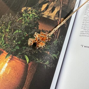 Chrysanthemum Flower Garden Gold Hair Stick, Gold Hair Jewelry, Gold Hair Accessories, Gold Hair Pin, Floral Hair Stick, Wedding Accessories