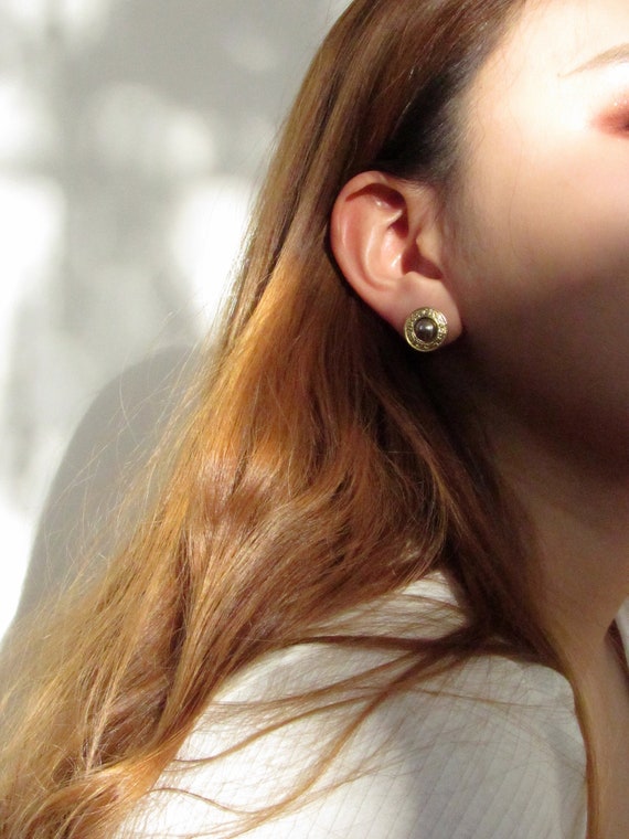 Vintage Dainty Gold Pierced Earrings, Vintage Ear… - image 1
