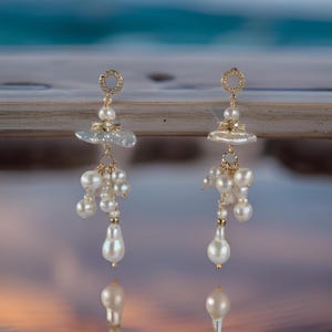 Baroque Pearls Earrings,Dreamy Baroque Pearl Drop Earrings in 18k Gold – Handcrafted Vacation Vibes Gold Earrings