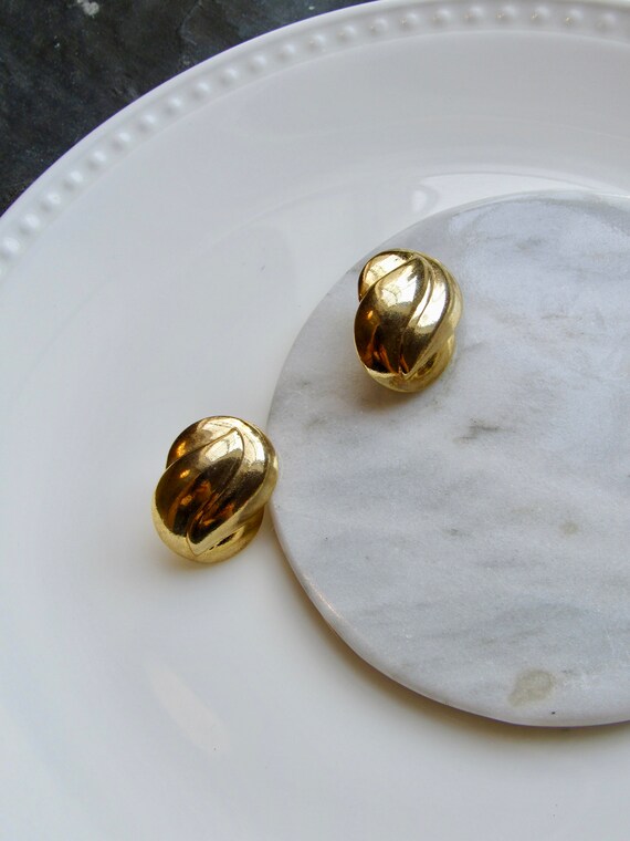 Vintage Gold Statement Earrings | Vintage Earring… - image 1