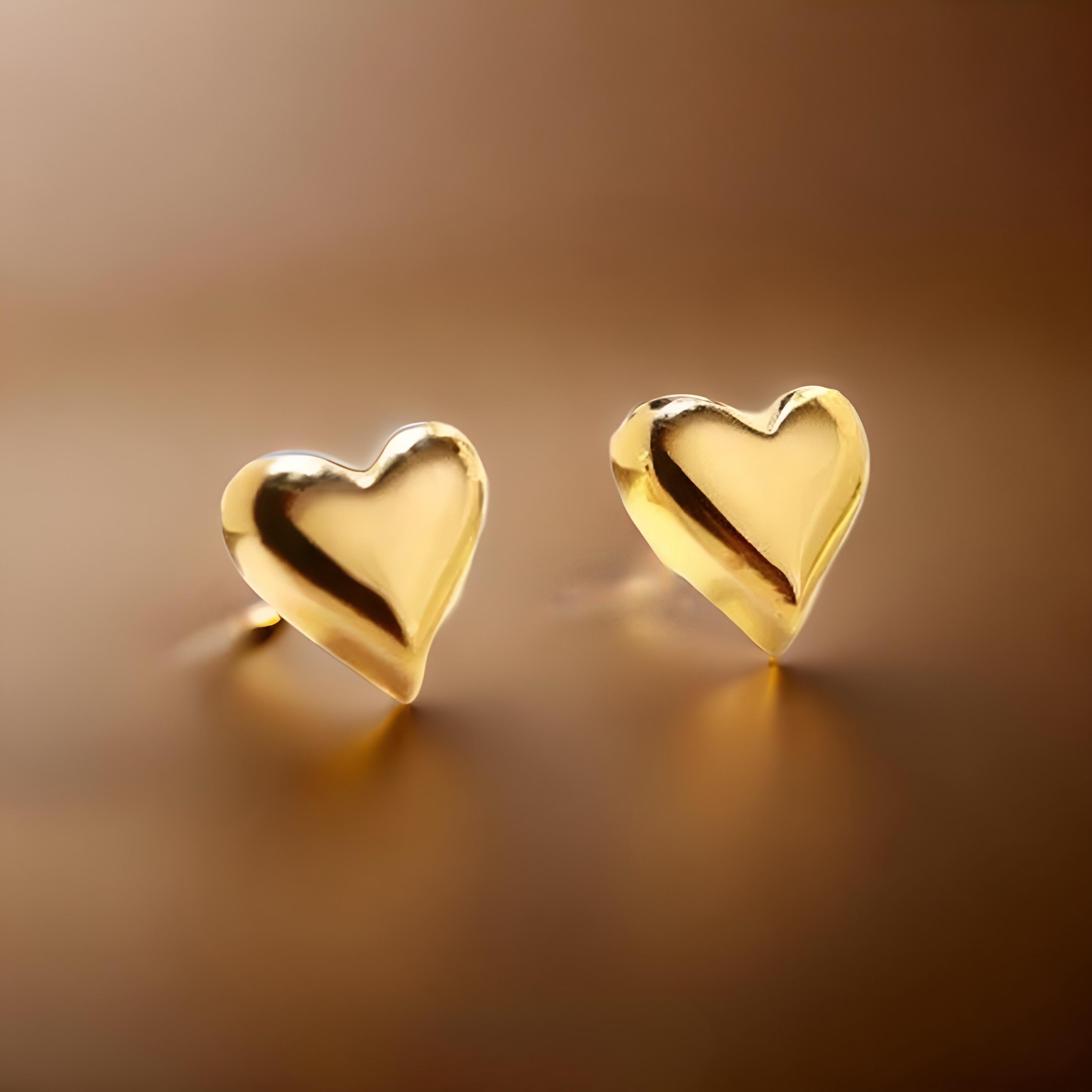 [Golden dew] 韓国☆18K Gold☆Heart For You 3 earring Zora Women's Fashion Double-layer Heart Line Earrings 18K