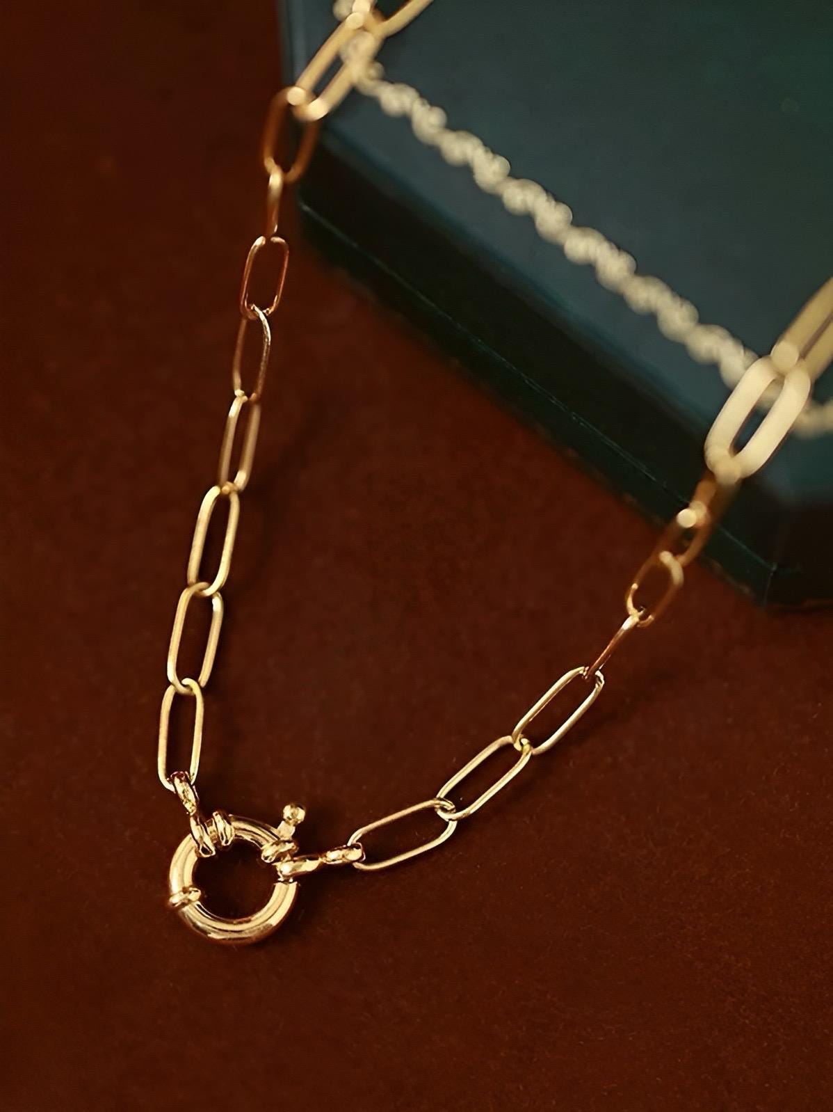 18K Gold Paperclip Chain Necklace – Gold Link Necklace for 18K Gold Paperclip Chain Necklace – Gold Link Necklace for